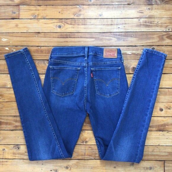 LEVI’S 710 jeans skinny blue denim mid rise stretchy 28/32 - Picture 2 of 9